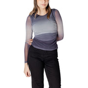 ICHI Gray Polyester Long Sleeve T-Shirt