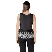 ICHI Black Cotton Tank Tops