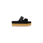 UGG Black Suede Leather Platform Sandals
