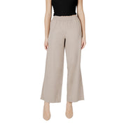 Only Beige Viscose Casual Pants