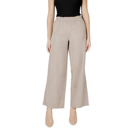 Only Beige Viscose Casual Pants