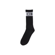 Icon Black Cotton Socks