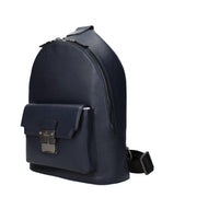 Pineider Blue Leather Backpack