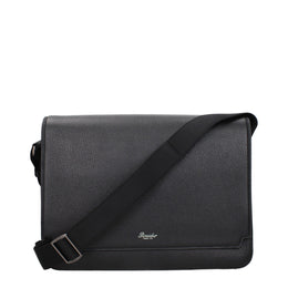 Pineider Black Leather Crossbody Bag