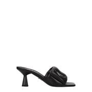 Prada Black Leather Platform Sandals