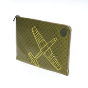 Trussardi Green Leather Men Clutch