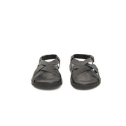 Cerruti 1881 Black Leather Men Sandal
