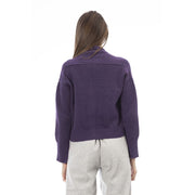 Alpha Studio Purple Merino Wool Women Cardigan