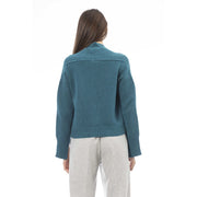 Alpha Studio Teal Merino Wool Women Cardigan