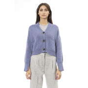 Alpha Studio Light Blue Merino Wool Cardigan