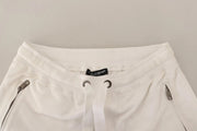 Dolce & Gabbana White Cotton Logo Patch Sweatpants Jogging Pants
