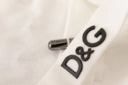 Dolce & Gabbana White Cotton Logo Patch Sweatpants Jogging Pants