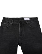 Dolce & Gabbana Black Cotton Skinny Men Denim Trouser Jeans