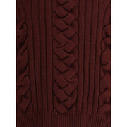 Alexander McQueen Bordeaux Fur Cashmere Sweater