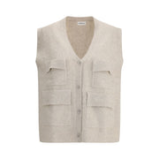 P.A.R.O.S.H. Cream Raccoon Fur Sleveless Jacket