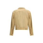 Dsquared² Beige Leather Denim Jacket