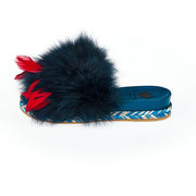 Mr&Mrs Italy Blue Lamb Leather Women Sandal