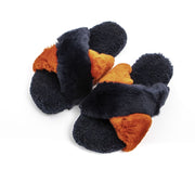 Mr&Mrs Italy Blue Rabbit Fur Women Sandal