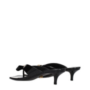 Versace Black Leather Stiletto Heel Sandals