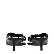 Versace Black Leather Stiletto Heel Sandals