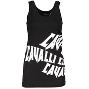 Cavalli Class Black Cotton Tank Top
