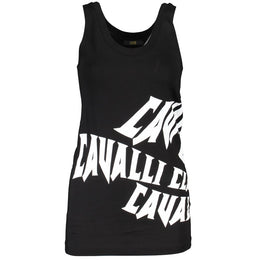 Cavalli Class Black Cotton Tank Top