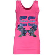 Cavalli Class Pink Cotton Tank Top
