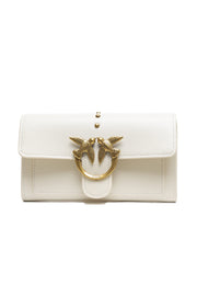PINKO White Leather One Simply Love Mini Bag