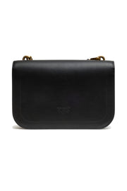 PINKO Black Leather Love Bell Classic Shoulder Bag