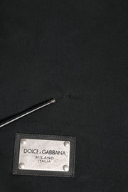 Dolce & Gabbana Black Logo Full Zip Hooded Men Sweatshirt Sweater
