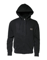Dolce & Gabbana Black Logo Full Zip Hooded Sweatshirt Sweater