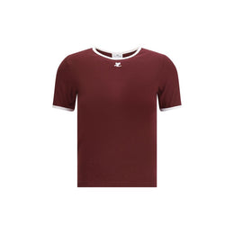 Courrèges Bordeaux Cotton T-Shirt