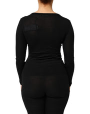 Dolce & Gabbana Black Virgin Wool Buttoned Cardigan Sweater