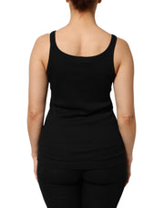 Dolce & Gabbana Black Cotton Sleeveless Women Tank Top