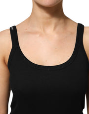 Dolce & Gabbana Black Cotton Sleeveless Women Tank Top