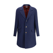 Brunello Cucinelli Blue Cashmere Coat