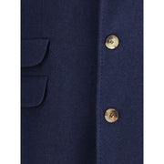 Brunello Cucinelli Blue Cashmere Coat