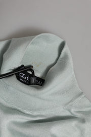 Dolce & Gabbana Gray Turtle Neck 3/4 Sleeves Pullover Top