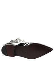 Dolce & Gabbana Black White Zebra Leather Mid Calf Boots Shoes