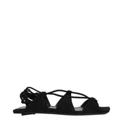 The Attico Black Leather Sandals