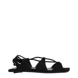 The Attico Black Leather Sandals