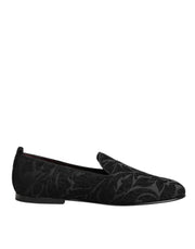 Dolce & Gabbana Black Brocade Loafers Slip On Men Dress Shoes
