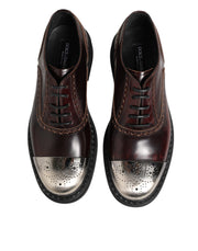 Dolce & Gabbana Brown Leather Lace Up Dress Men Oxford Shoes