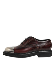 Dolce & Gabbana Brown Leather Lace Up Dress Men Oxford Shoes