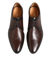 Dolce & Gabbana Brown Leather Lace Up Dress Men Derby Shoes