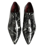 Dolce & Gabbana Marbled Pattern Dress Lace Up Derby Shoes