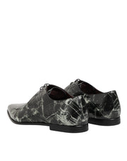 Dolce & Gabbana Marbled Pattern Dress Lace Up Derby Shoes