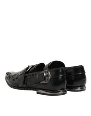 Dolce & Gabbana Black Embellished Dress Monk Strap Shoes