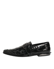 Dolce & Gabbana Black Embellished Dress Monk Strap Shoes