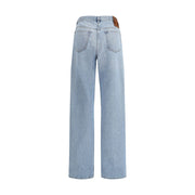 Valentino Light Blue Cotton High-Waisted Jean